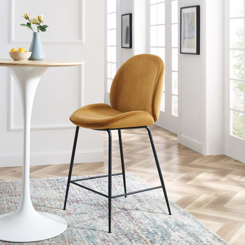 Tabouret de comptoir Scoop, Brun clair, Tabouret de comptoir (siège d’une hauteur de 25