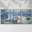 Ensemble de 3 pièces encadrées sur toile Monet-750728035-750728033