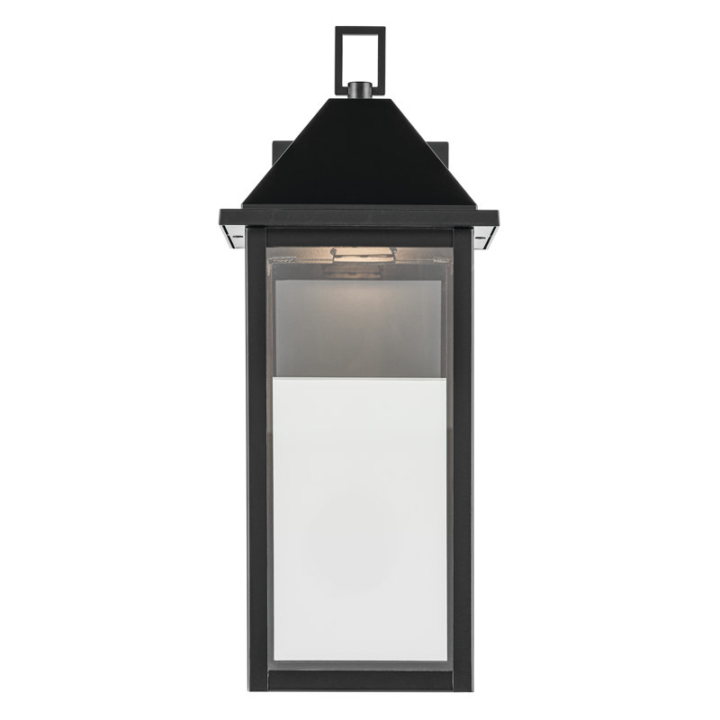 16.75" 1-Light Outdoor DarkSky Wall Light with Clear Glass, Satin Black, 16.75" H x 6.75"W x 8.25" D