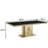 70.08" Faux Marble Dining Table With Stainless Steel Base-476719116-476719119