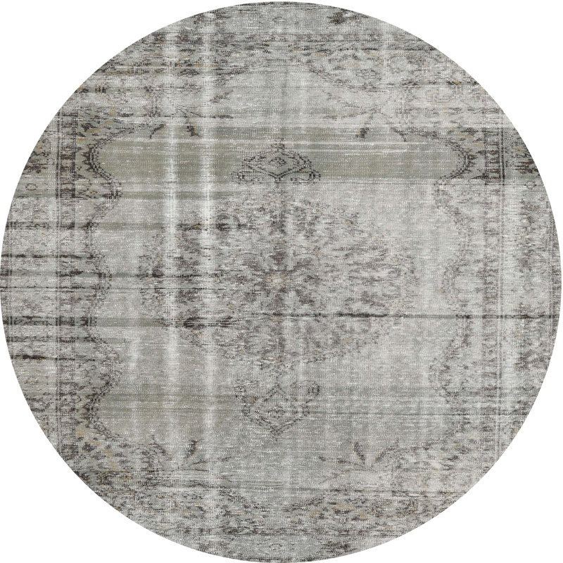 Tapis 100% traditionnel lavable à la machine 2463, Rond 6 pi