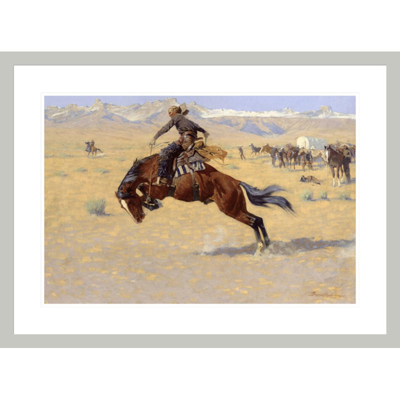 «A Cold Morning on The Range» par Frederic Remington, impression giclée sur cadre, H 21,86 po x l 29,5 po