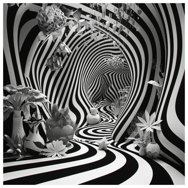 Couvertures de tunnel à rayures noires et blanches, L 50 po x H 60 po