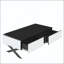 Table basse rectangulaire à miroir pour le salon avec rangement et base en métal, 2 tiroirs, 47,3 po