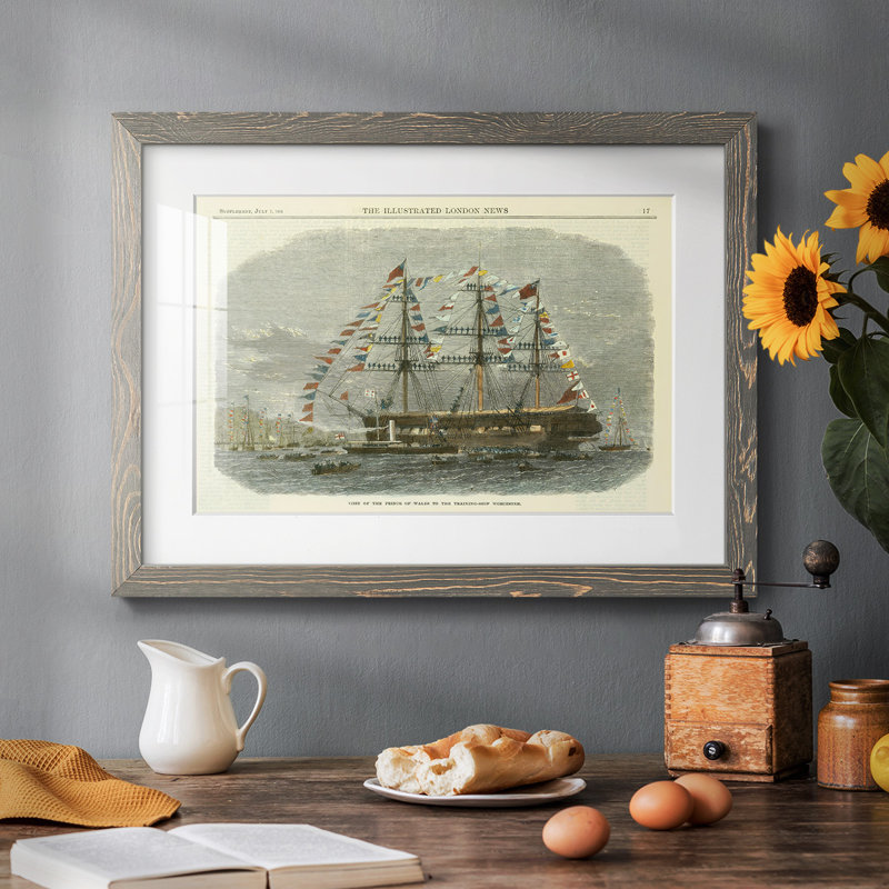 Antique Clipper Ship I, H 28 po x l 42 po x P 1,5 po, Gris