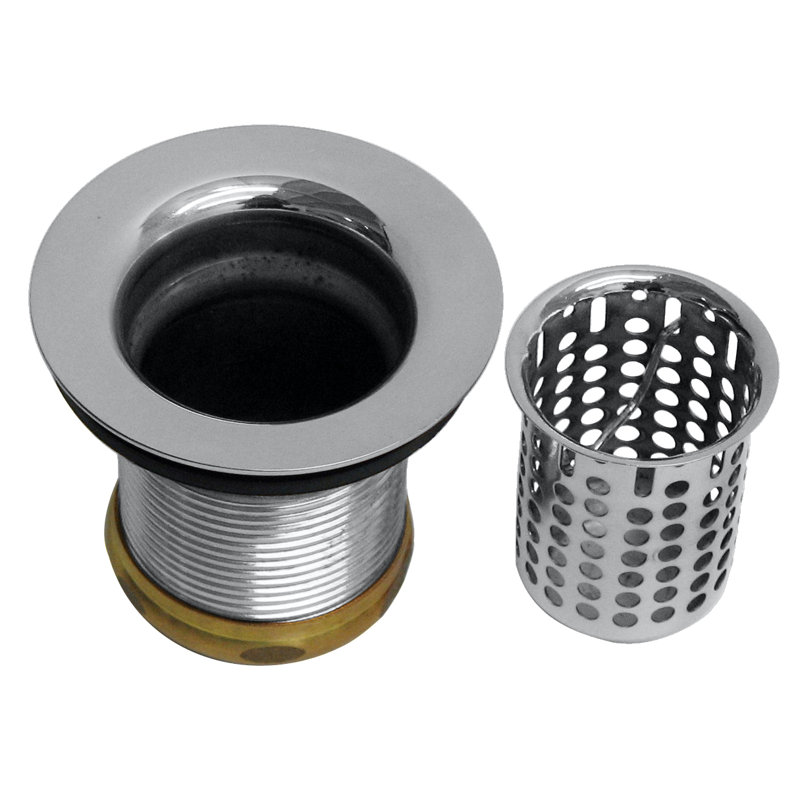 Junior Bar and Laundry Sink Drain Assembly with Removable Strainer Basket, Polished Chrome