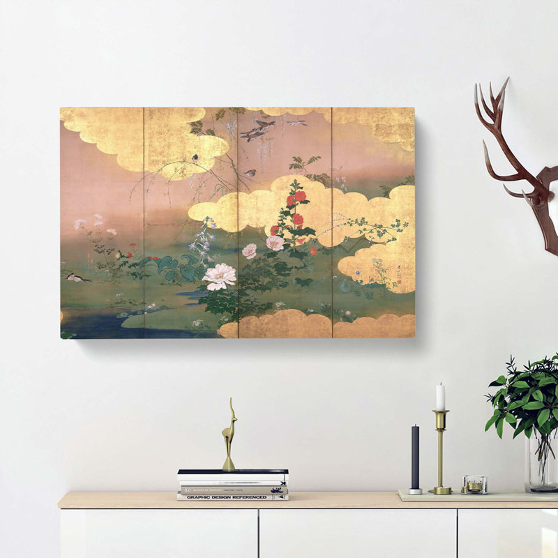 Flowers And Birds Of The Four Seasons by Shibata Zeshin - Wrapped Canvas Painting, 40cm H x 60cm W x 3cm D