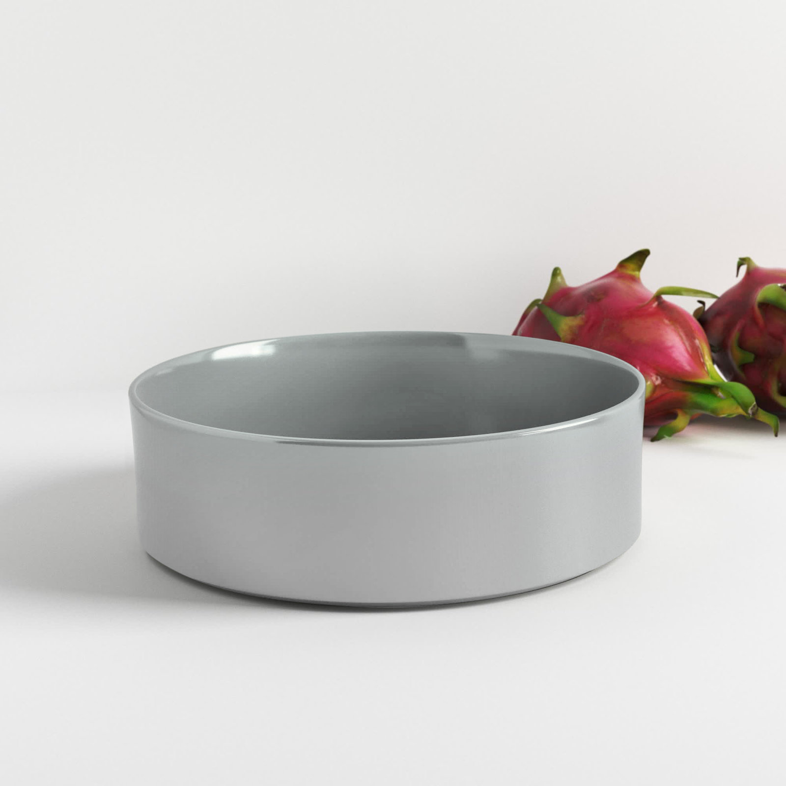 Pilar Large Stoneware Serving Bowl, Mirage Gray