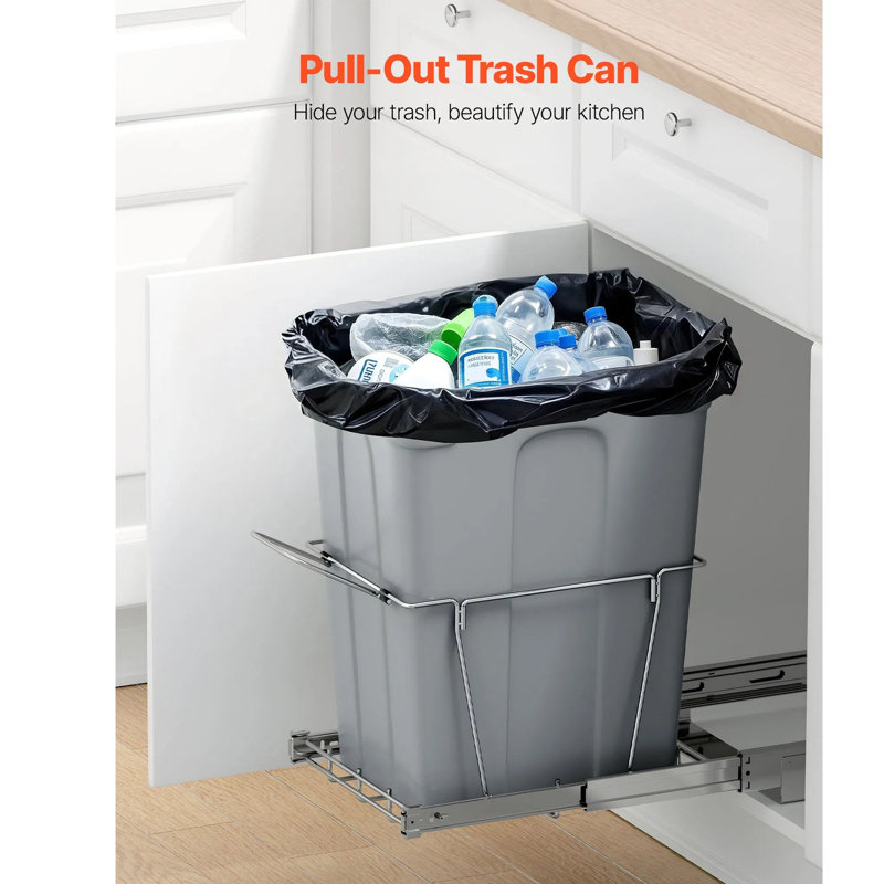 Poubelle escamotable sous l'armoire, bac de recyclage robuste pour évier de cuisine