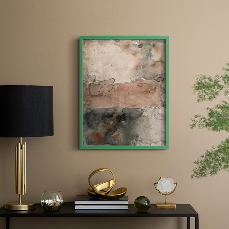 «Mud Play II», reproduction encadrée - bois massif, Green, H 11 po x l 9 po