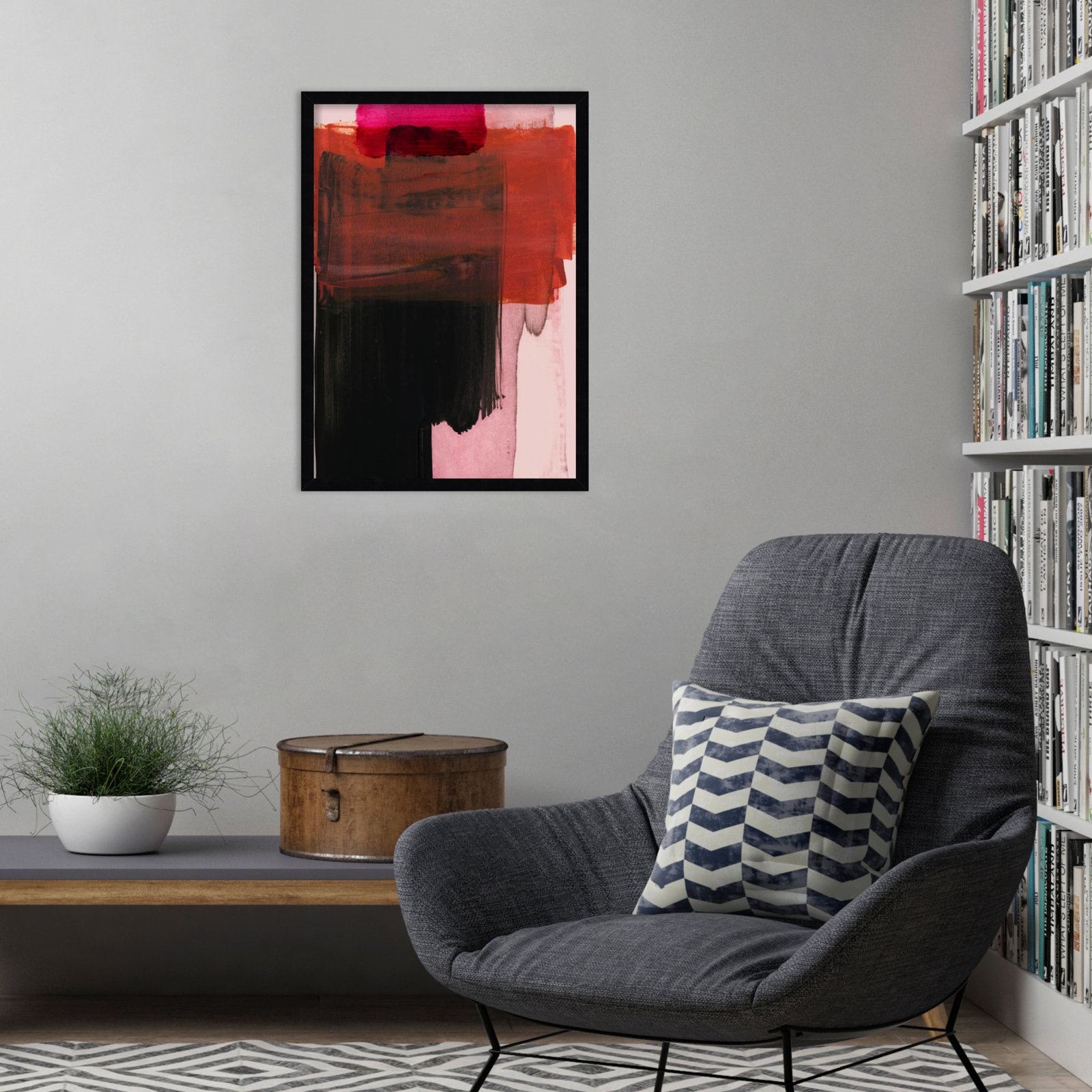 Rydell "Abstract Painting XXI" Print, 25" H x 18" W, Black