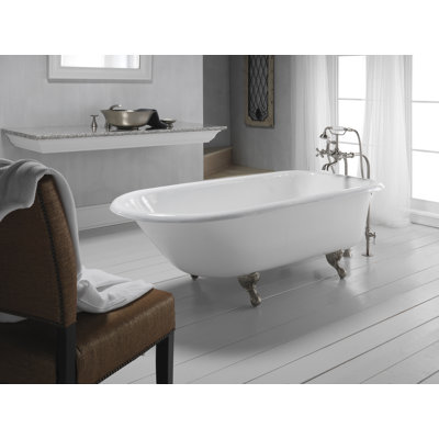 Brocton 65.5'' x 30.5'' Soaking Cast Iron Bathtub