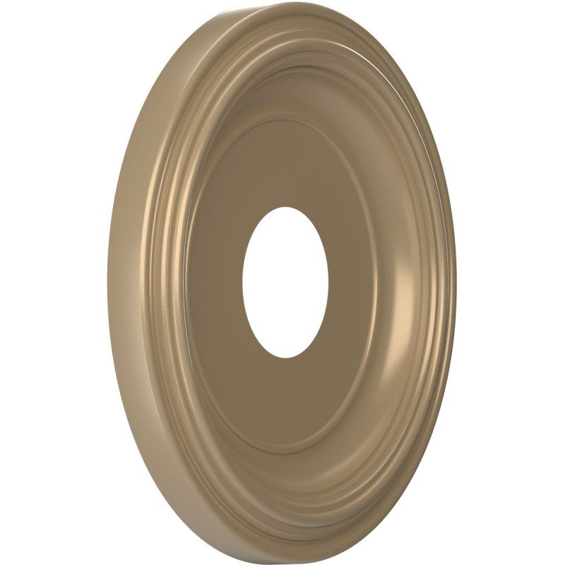 Traditional Traditional Thermoformed PVC Ceiling Medallion, Universal Metallic Champagne Mist, 13" H x 13" W x 1.25" D