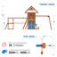 Dolphin Playground Luxury Cedar Playground Set: Double Wave Slide, 2-in-1 Table, Monkey Bars, Balance Beam, 3 Swings, Large Rock Wall, Wood Roof