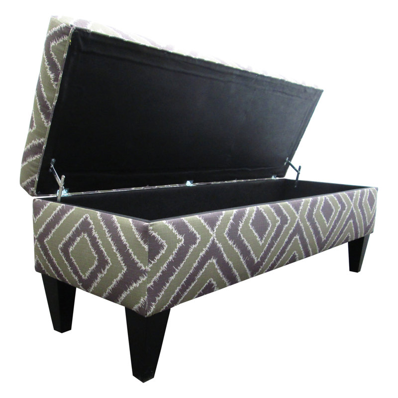 Regis Upholstered Storage Bench, Nouveau Amethyst/Geometric