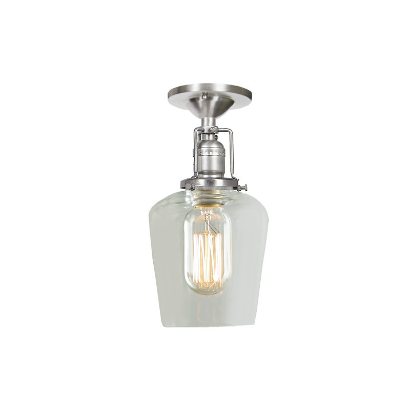 Shumway Glass Semi Flush Mount, Pewter