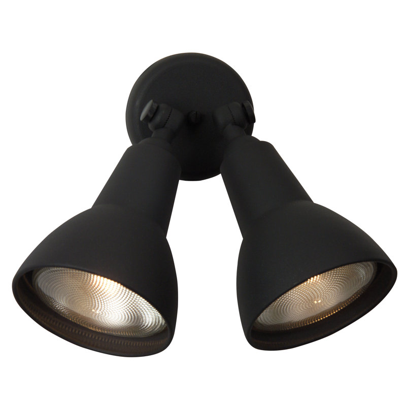 Matte Black Dual Head Outdoor Security Flood Light