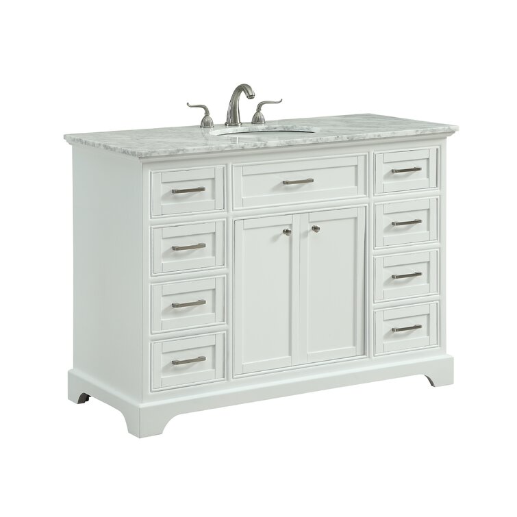 Rossi 48 Single Bathroom Vanity Set Andover Mills Base Finish: White