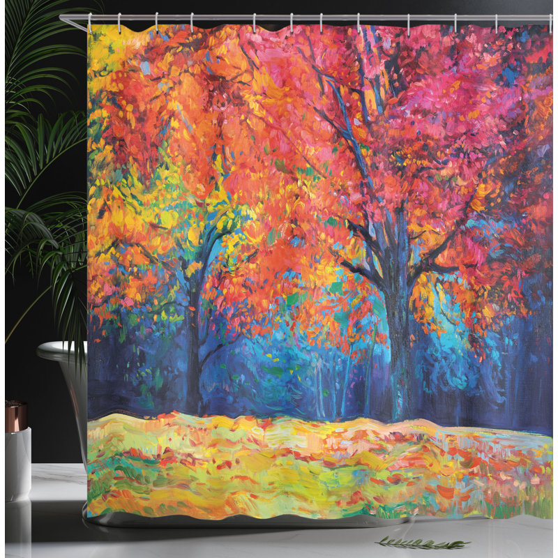 Shower Curtain with Hooks Included, 70" H x 69" W