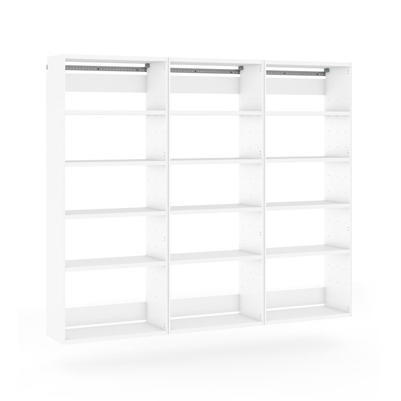 Garagecore 3 Shallow Cabinets In White, 83.07"H x 101.58"W x 15.51"D