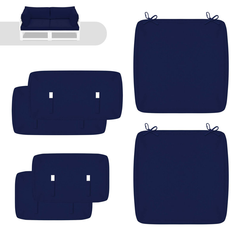 Housse de coussin pour l'extérieur 6 pièces, Marine