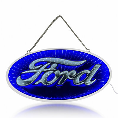 Enseigne néon pour voiture, Ford Cave et miroir