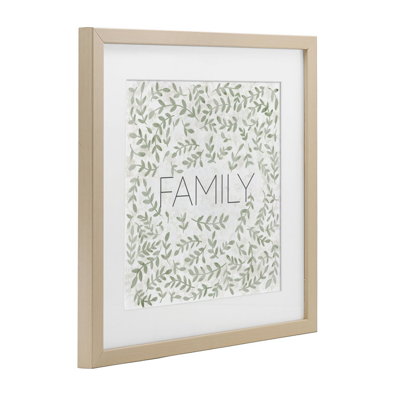 Reproduction sous verre incurvée de famille Ivy Curves, H 13 po x l 13 po, Cadre de récolte en pin
