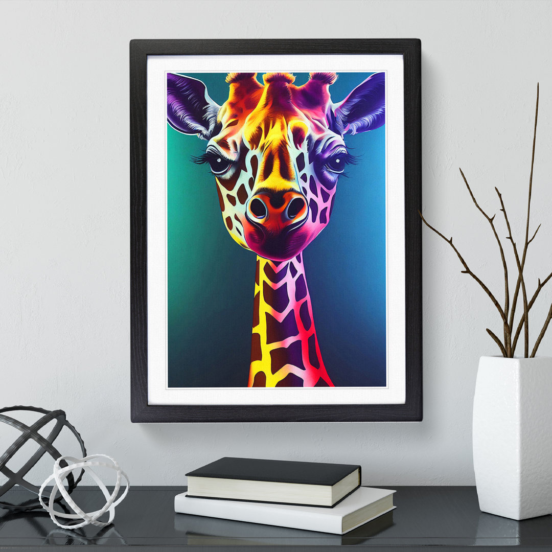 XC1022-1589X Colourful Giraffe No.3 - Wrapped Canvas Graphic Art