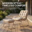 Ensemble de chaises longues en corde tissée 3 pièces avec repose-pieds et table d'appoint, blanc cassé, conception ergonomique, résistant aux intempéries, pour patio, jardin, balcon