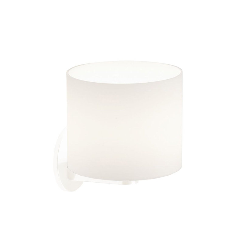 Suchitra Aluminium Armed Sconce, Opal White, Matt White, 16cm H x 12cm W x 12cm D