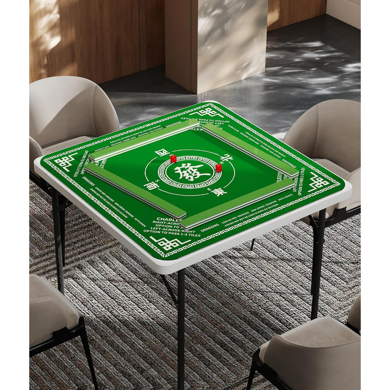 Table de jeu de Mahjong Homlux, table carrée pliante de 35 po avec tapis Mahjong