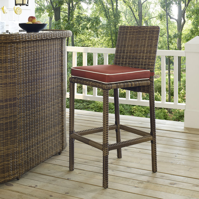 Tabouret de bar avec coussin Pranav, Sangria