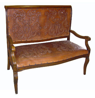 Colonial Leather Bench
