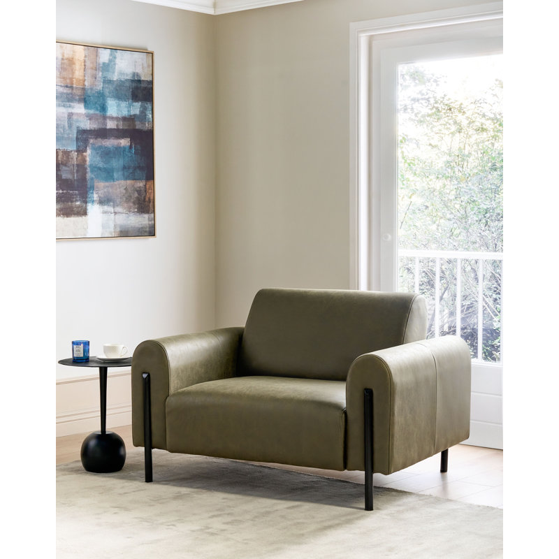 Darletta Upholstered Armchair, Dark Green Fabric
