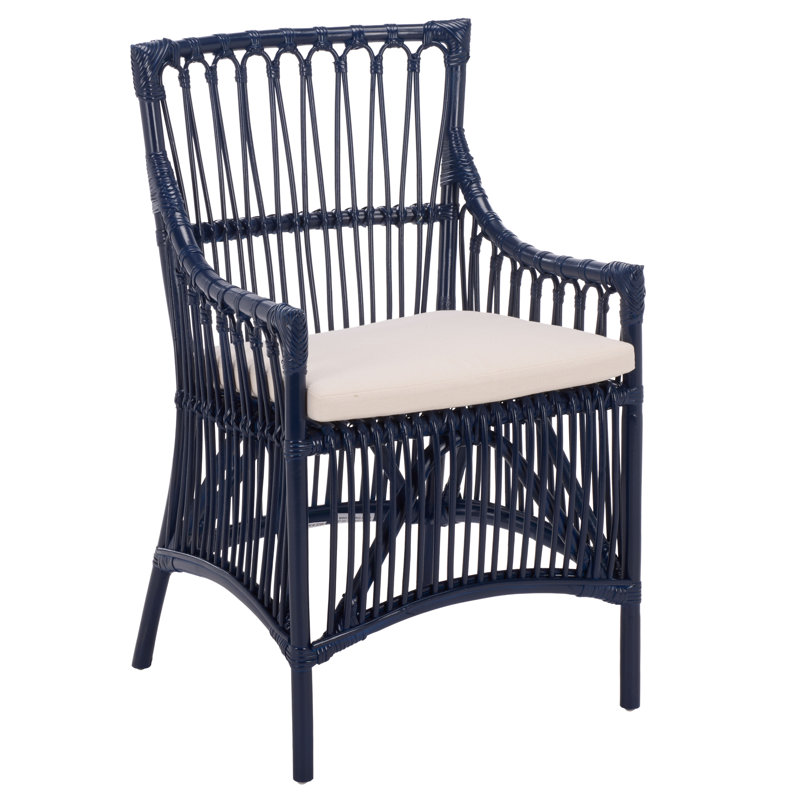 Bree Woven Dining Chair, Navy Blue