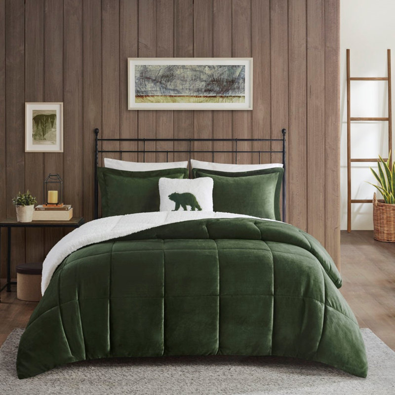 Ensemble de literie moelleuse écologique en polyester de style rustique pour les chambres confortables