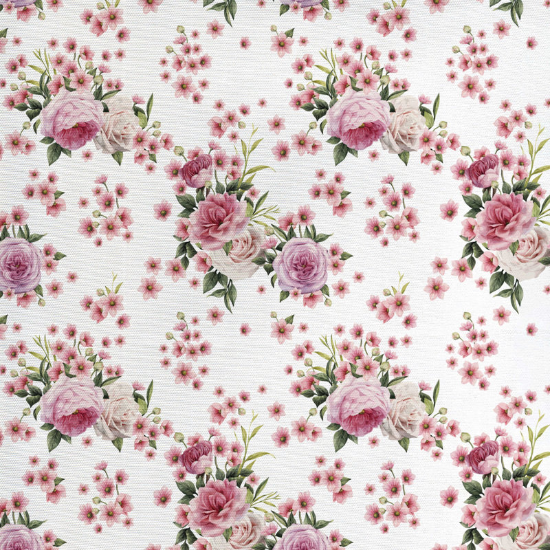 Tissu floral à fleurs romantiques, l 58 po x L 108 po