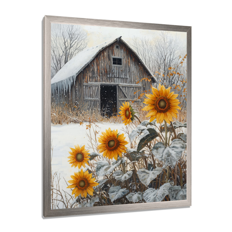 Ditlef - Floral Wall Art Living Room, H 32 po x l 16 po, Reproduction encadrée d'une seule photo, Argent argent