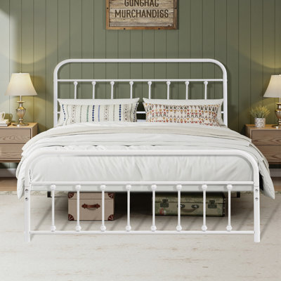 Kempst Queen Size Bed Frame with Headboard and Footboard, Classic Metal Platform Bed Frame, Mattress Foundation with Heavy Duty Metal Slats Support, No Box Spring Needed, Noise-Free