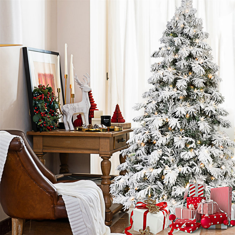 Arbre de Noël floconné en forme d'épouvantail avec embouts en PVC, H 5 pi