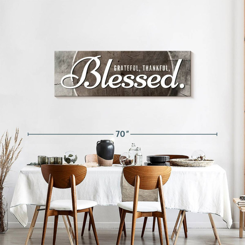 «Blessed Grateful», reproduction sur toile, H 18 po x l 54 po x P 1,25 po