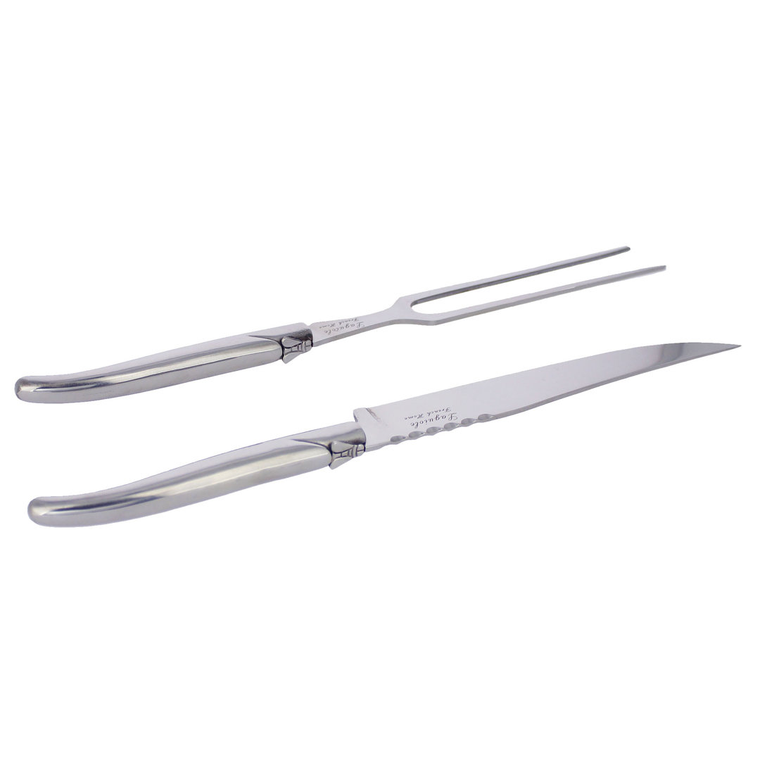 French Home Laguiole Stainless Steel Carving Knife and Fork, 2-Piece Set French Home