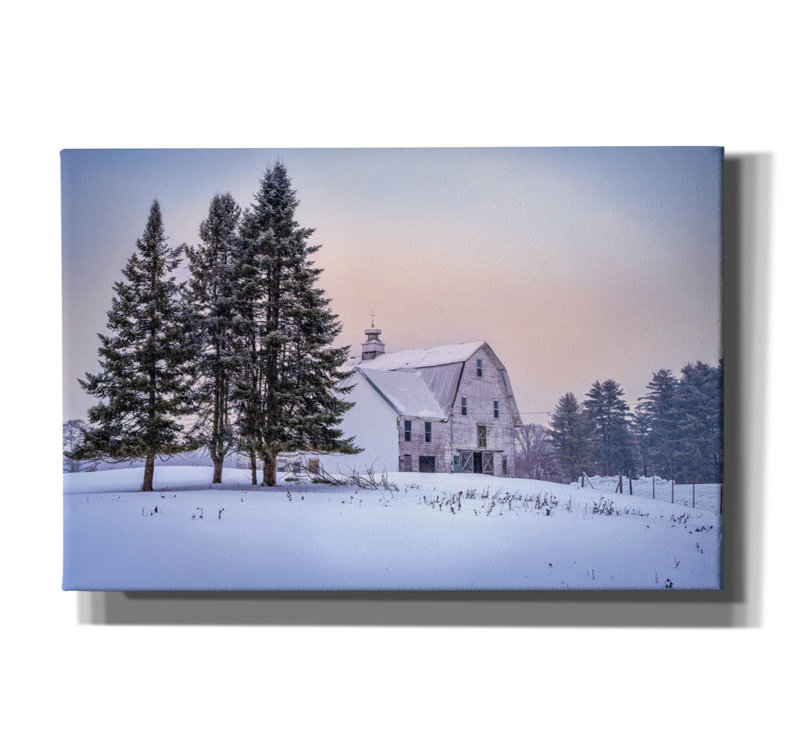 Toile épique «Winter At The Barn» par Rick Berk, 60 po x 40 po