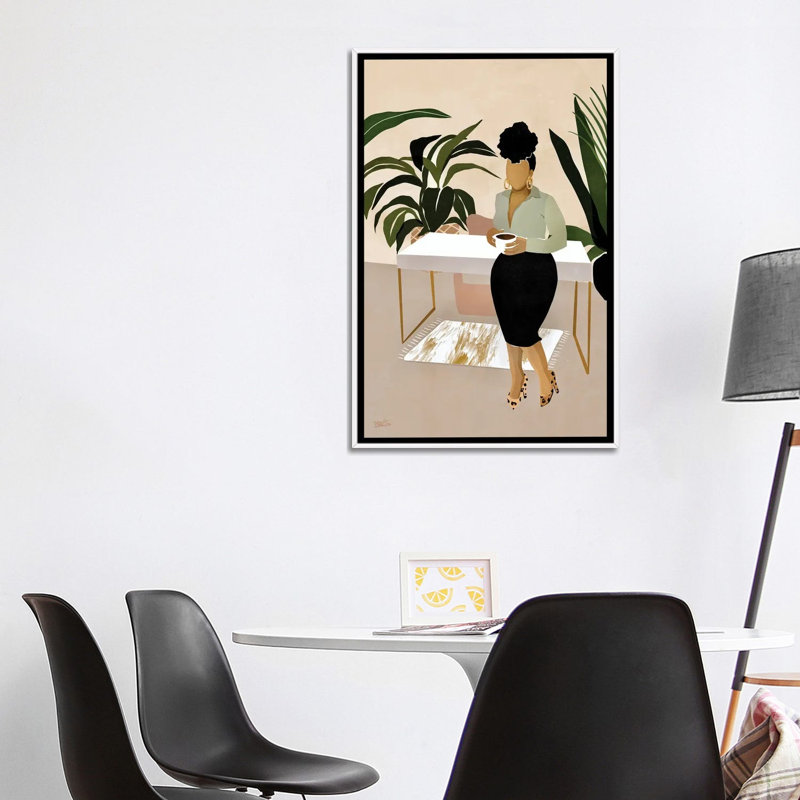 « Boss Babe » par Bria Nicole, impression d’art graphique, H 40 po x l 26 po x P 1,5 po, Toile blanche encadrée, Pas de tapis
