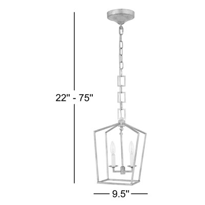 Luminaire suspendu géométrique simple à 2 lumières Malakai