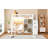 Wood Twin Size Loft Bed With Built-In Desk, LED, Storage Shelves, Cabinets And Staircase-1570490170
