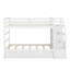 Lit superposé simple au-dessus de simple avec lit gigogne simple et 3 escaliers de rangement-289937942