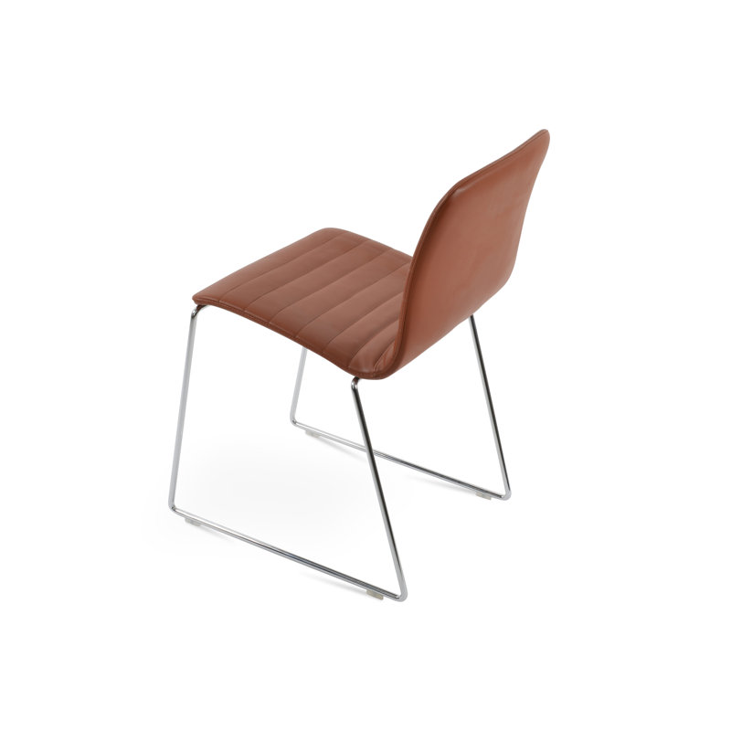 Isa Wire Side Chair, Cinnamon, Chrome