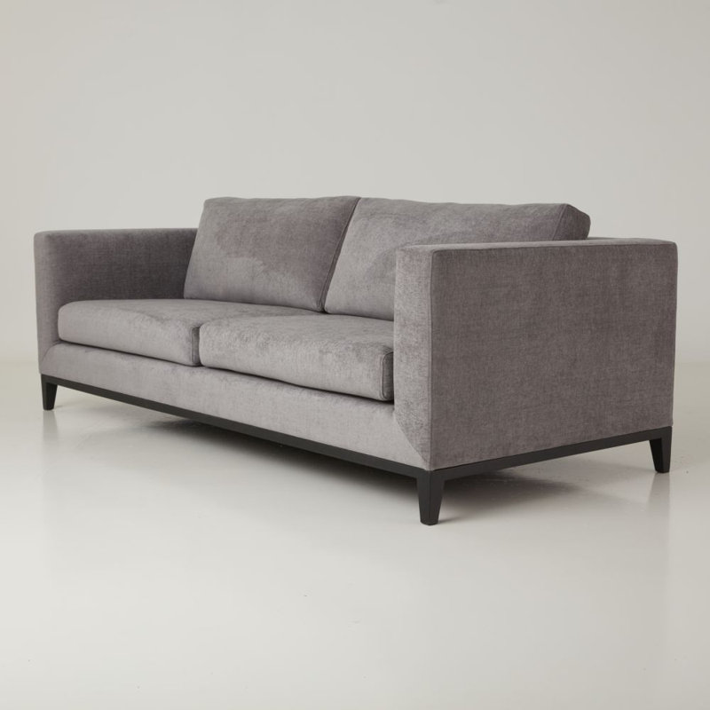 La Roux Sofa, Gray Chenille, Black