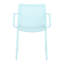Table moderne blanche Arona de 55 pouces et fauteuils en polypropylène empilables 4 pièces pour l'intérieur et l'extérieur, pieds en métal thermolaqués résistants aux intempéries, conception de chaise ergonomique, plateau de table de haute qualité, structure,-121264389